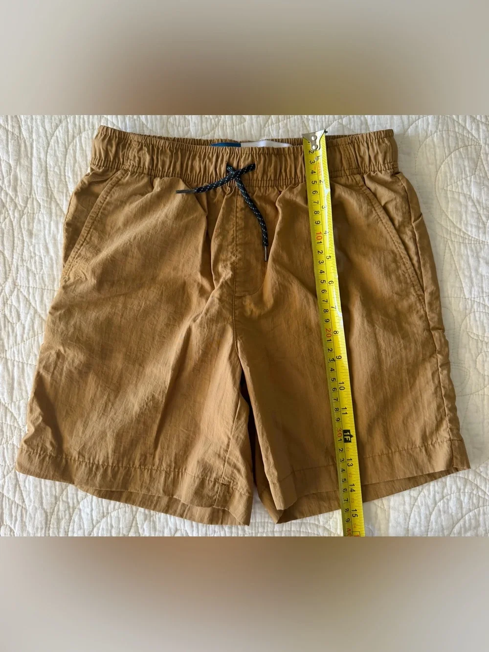 3 PAIRS All In Motion + Old Navy Boys Drawstring Shorts - Pink, Tan, Blue - Sz L
